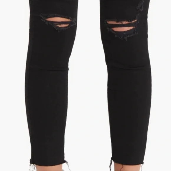 MOTHER Women's Black Looker Ankle Fray Jeans Size 25 - Picture 3 of 16